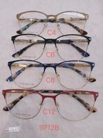 Metal frame for glasses with spring hinges 9712B