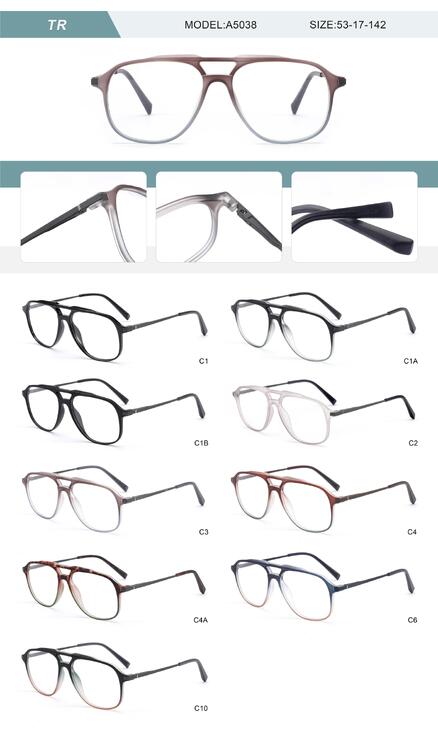 Plastic TR90 frame for men with spring hinges A5038-DA