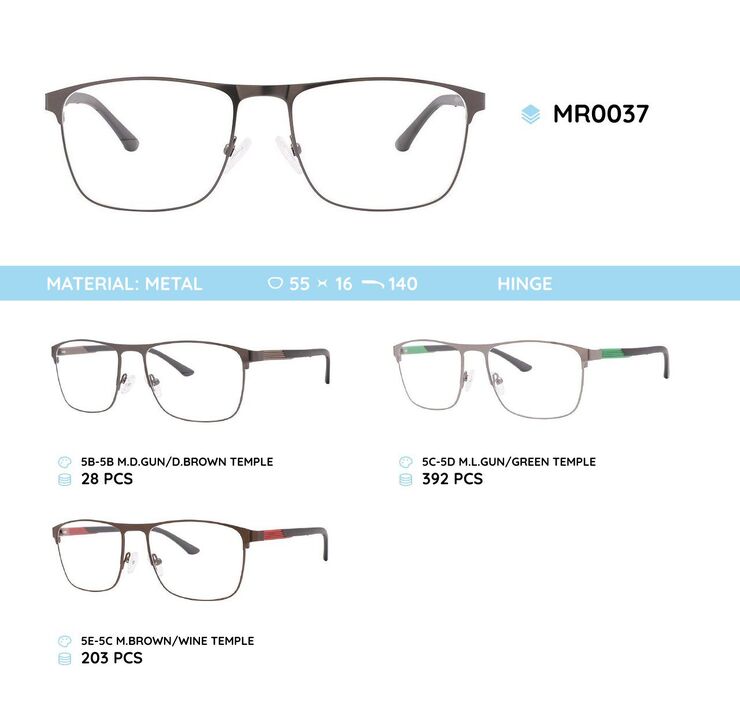 Металлическая оправа с дужками из пластика TR-90 MR0037