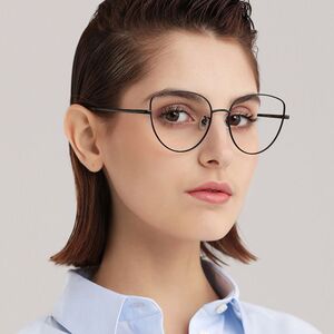 Metal glasses with blue light protection for women 35049-PN