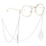 Металлическая нескользящая цепочка, c листом, для очков и масок GL220