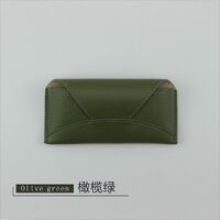 Genuine leather glasses case with microfiber lining ZY016