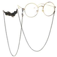 Bronze-colored metal non-slip chain, with wings and a snake, for glasses and masks GL141