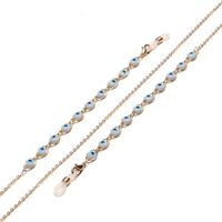 Металлическая нескользящая цепочка золотого цвета, с бусинами глаза, для очков и масок GL1419