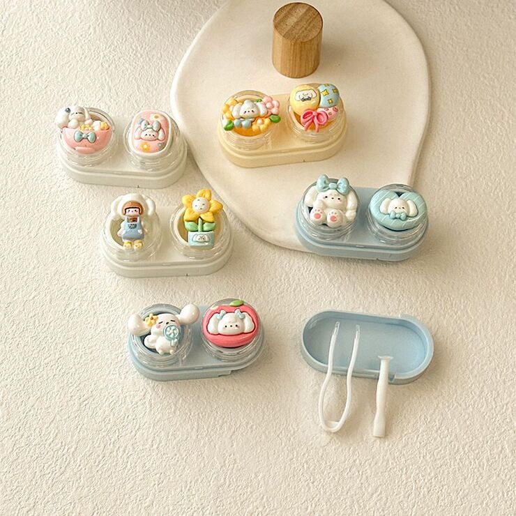 Mini soft contact lens kit retractable W-CT22爱心花狗
