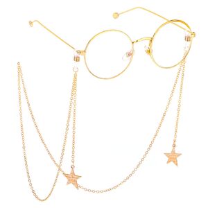Metal non-slip chain, with pendant star, for glasses and masks GL483