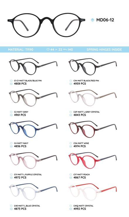 TR-90 plastic frames for glasses MD06-12