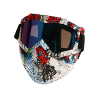 Wind and sand proof double lens black goggles Water-transfer-mask