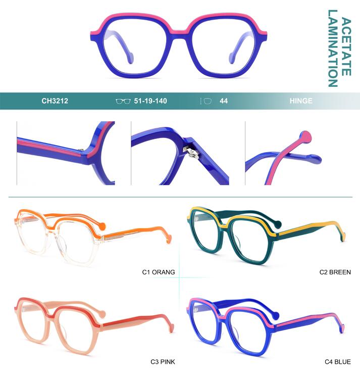 Plastic frames for glasses, acetate lamination Big City CH3212
