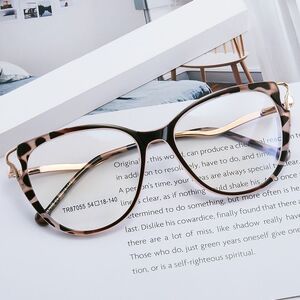 Combined frame (metal + TR90) or glasses with blue light protection, with spring hinges FA87055