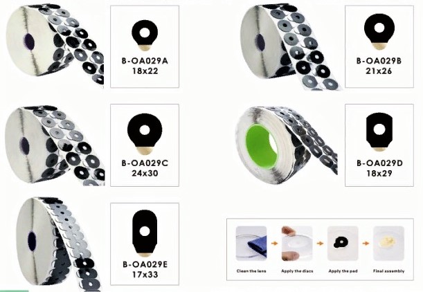 Липкий сегмент (липучки, слиперы) для линз, чёрный цвет B-OA029