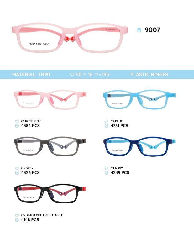 TR90 plastic eyeglasses frame for kids 9007