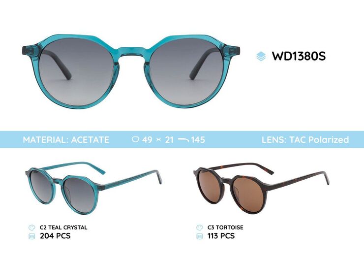 Acetate plastic frames polarized sunglasses WD1380S