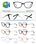 Plastic acetate frame for women with spring hinges CH7909-DA