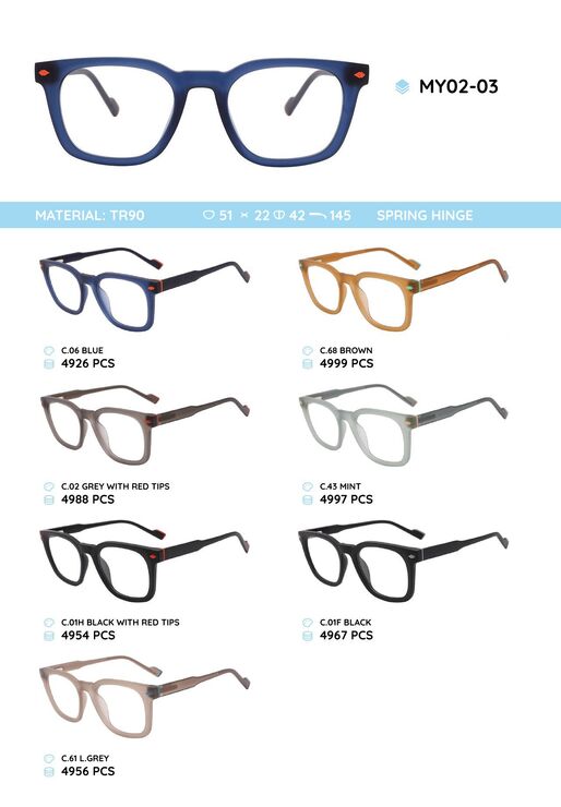 TR90 plastic eyeglasses frame MY02-03