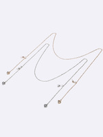 Набор из двух цепочек для очков красочных бусин и серебряных GM114