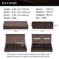 Футляр для очков и солнцезащитных очков из натуральной кожи на 8 отсеков CF4013