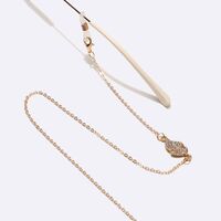 Металлическая нескользящая цепочка золотого цвета, с листом со стразами, для очков и масок GL1454