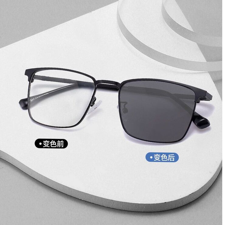 Очки металлические фотохромные с защитой от синего света 9683-GT