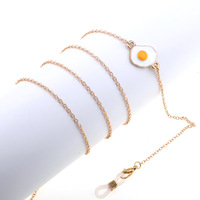 Gold-colored metal non-slip chain, with pendant egg poached, for glasses and masks GL793