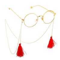 Gold-colored metal non-slip chain, with tassel, for glasses and masks GL569