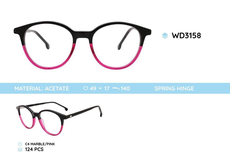 Plastic acetate eyeglasses frame for women WD3158