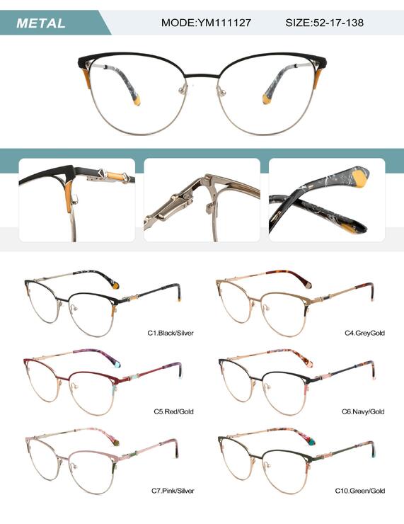 Metal frame for women with spring hinges YM111127-DA