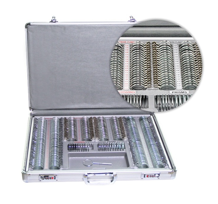266 metal rim ophthalmic trial lens set in an aluminum case WZ-YG3