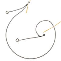 Металлическая нескользящая цепочка черного цвета, с подвеской в виде полого сердца, для очков и масок GL366