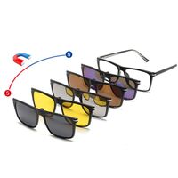 Оправа пластиковая TR90 с флексом + комплект из 5 поляризационных солнцезащитных насадок (клипон) на магните El Dorado EL1206