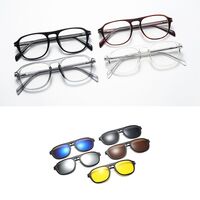 Оправа пластиковая TR90 с флексом + комплект из 5 поляризационных солнцезащитных насадок (клипон) на магните El Dorado EL1205