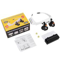 Binocular magnifier with backlight, magnifying glass with head mount 32521SX-XX, magnification: 3X, 4X, 5X, 6X, 7X, 10X ... 21X