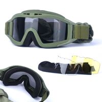 Safety shockproof tactical fog-proof with sponge goggles, set with 3 and 5 lens, 蝗虫大集合-DX
