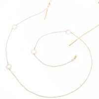 Металлическая нескользящая цепочка, с кругом из жемчуга, для очков и масок GL165