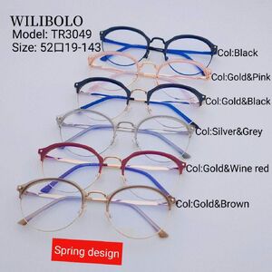Metal + TR90 ultrathin women's frames with spring hinges Wilibolo TR3049