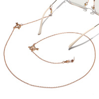 Золотая цепочка для очков с короной из горного хрусталя GL1213