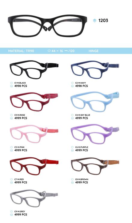 TR90 plastic eyeglasses frame for kids 1203TR