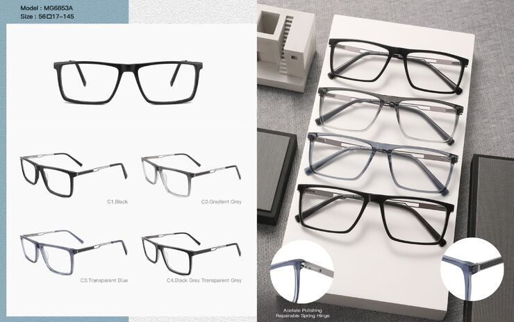 Combined plastic acetate + metal frame for men, with spring hinges Big City MG6853A