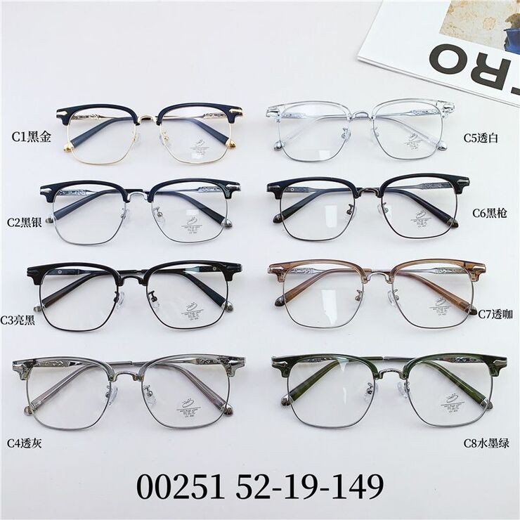 Hybrid metal + TR90 frame with Blue Block coating SANTA 00251