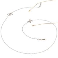 Металлическая нескользящая цепочка серебряного цвета, c ласточкой, для очков и масок GL061