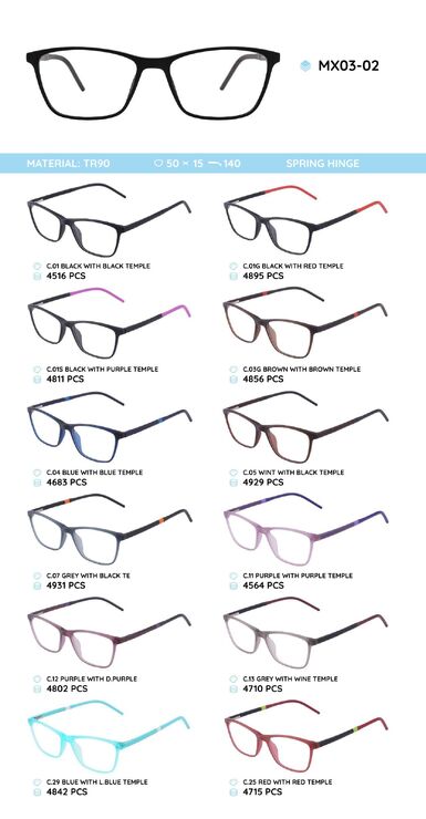 TR-90 plastic frames for glasses MX03-02