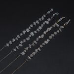 Модная цепочка для очков из натурального камня белый хрусталь GL1209