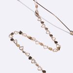 Gold-colored metal non-slip chain, with gold heart, for glasses and masks GL1415