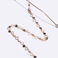 Металлическая нескользящая цепочка золотого цвета, с золотыми сердцами, для очков и масок GL1415