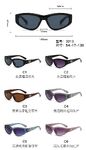 PC plastic sunglasses with plastic hinge 3213W