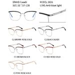 Protective metal glasses with anti-blue light lenses Landi LD3031