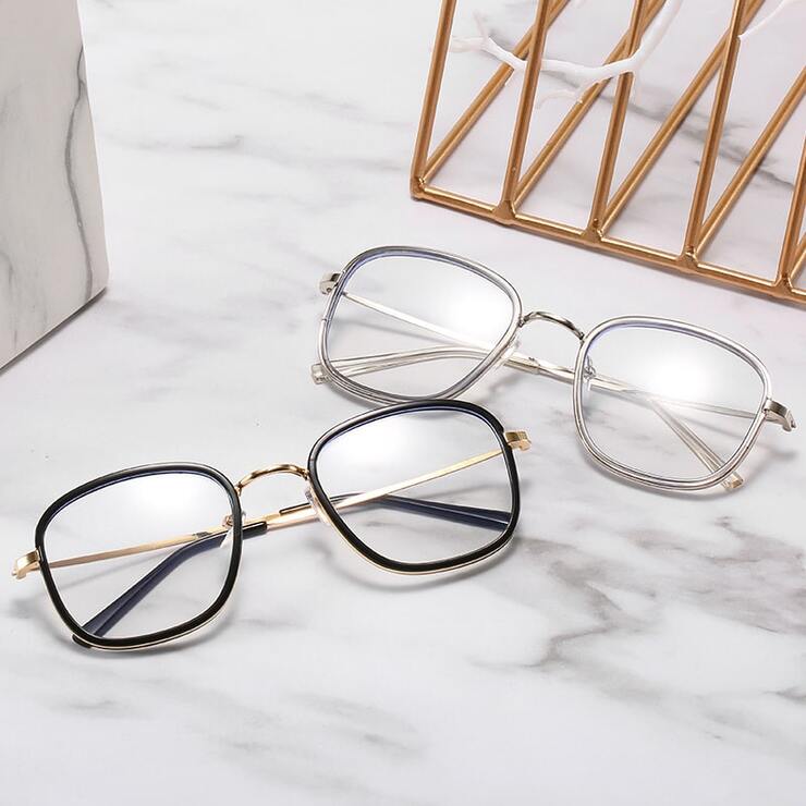 Metal eyeglasses for reading V6025 with blue ray cut protection, diopters from 0.50 to -6.00, not centered