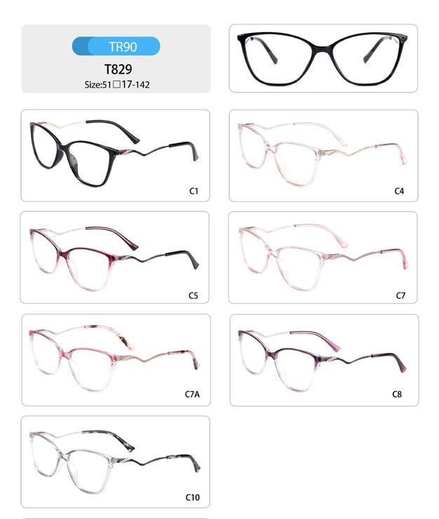 Оправа пластиковая из TR90 женская с флексом T829-DA