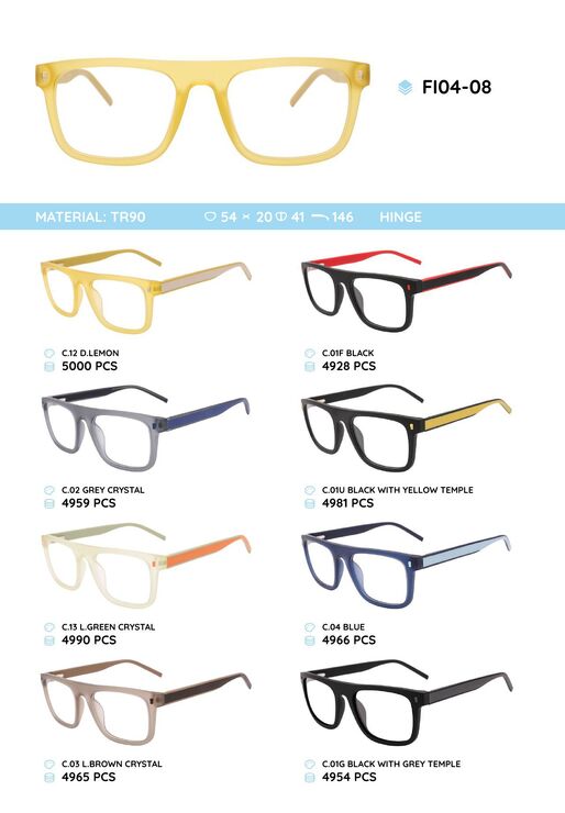 TR90 plastic eyeglasses frame FI04-08