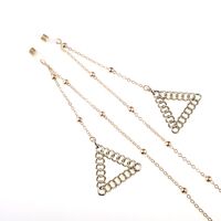 Металлическая нескользящая цепочка золотого цвета, с бусинами, для очков и масок GL789